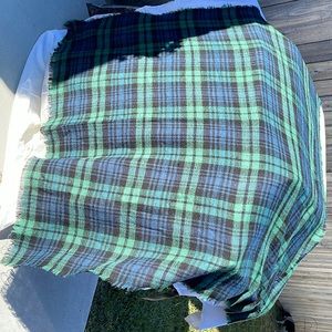 Gingham Winter Wrap or Shawl